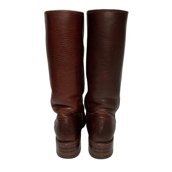 Rare! Vintage Frye Campus Shearling Tall Leather Pull On Boots Square Toe 7.5 - Picture 7 of 10